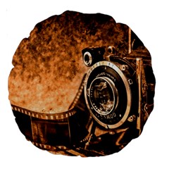 Camera Film Vintage Film Camera Old Old Camera Large 18  Premium Round Cushions by danenraven