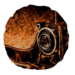 Camera Film Vintage Film Camera Old Old Camera Large 18  Premium Flano Round Cushions by danenraven