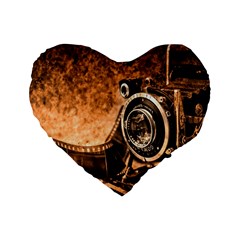 Camera Film Vintage Film Camera Old Old Camera Standard 16  Premium Flano Heart Shape Cushions by danenraven