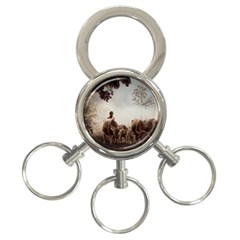 Man Cattle Animals Cows Bulls Calves Mammals 3-ring Key Chain by danenraven