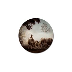 Man Cattle Animals Cows Bulls Calves Mammals Golf Ball Marker (4 Pack) by danenraven