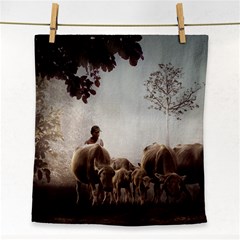 Man Cattle Animals Cows Bulls Calves Mammals Face Towel by danenraven