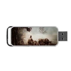 Man Cattle Animals Cows Bulls Calves Mammals Portable Usb Flash (two Sides) by danenraven