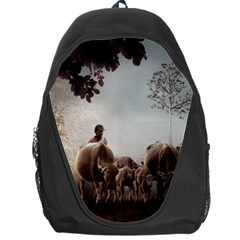 Man Cattle Animals Cows Bulls Calves Mammals Backpack Bag by danenraven