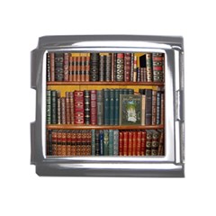 Books Library Bookshelf Bookshop Vintage Antique Mega Link Italian Charm (18mm)