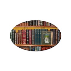 Books Library Bookshelf Bookshop Vintage Antique Sticker (oval) by danenraven