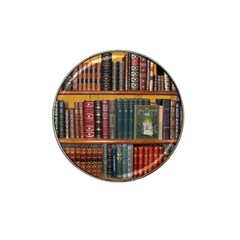 Books Library Bookshelf Bookshop Vintage Antique Hat Clip Ball Marker (4 Pack) by danenraven