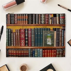 Books Library Bookshelf Bookshop Vintage Antique Cosmetic Bag (xl) by danenraven