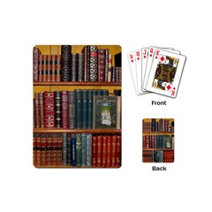 Books Library Bookshelf Bookshop Vintage Antique Playing Cards Single Design (mini) by danenraven