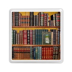 Books Library Bookshelf Bookshop Vintage Antique Memory Card Reader (square) by danenraven