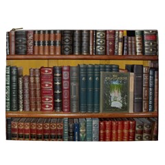 Books Library Bookshelf Bookshop Vintage Antique Cosmetic Bag (xxl) by danenraven