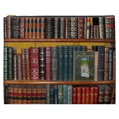 Books Library Bookshelf Bookshop Vintage Antique Cosmetic Bag (xxxl) by danenraven