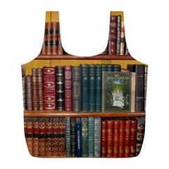 Books Library Bookshelf Bookshop Vintage Antique Full Print Recycle Bag (l) by danenraven