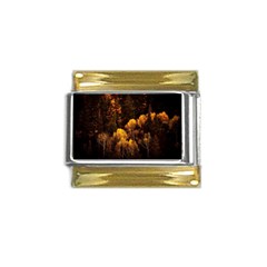 Autumn Fall Foliage Forest Trees Woods Nature Gold Trim Italian Charm (9mm) by danenraven