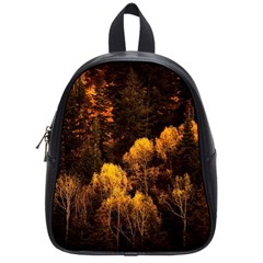 Autumn Fall Foliage Forest Trees Woods Nature School Bag (small) by danenraven