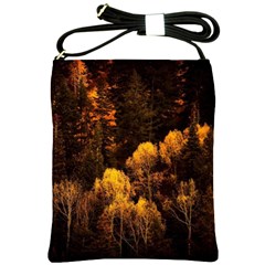 Autumn Fall Foliage Forest Trees Woods Nature Shoulder Sling Bag by danenraven