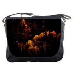 Autumn Fall Foliage Forest Trees Woods Nature Messenger Bag by danenraven