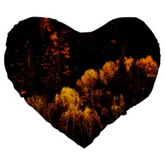 Autumn Fall Foliage Forest Trees Woods Nature Large 19  Premium Heart Shape Cushions by danenraven