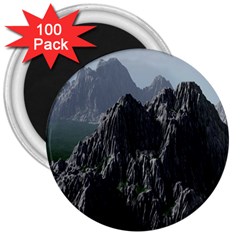 Terrain Mountain Rock Landscape Mountains Nature 3  Magnets (100 Pack) by danenraven