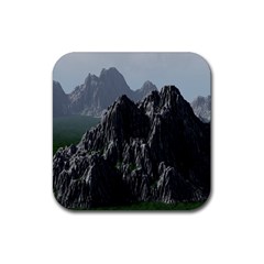 Terrain Mountain Rock Landscape Mountains Nature Rubber Coaster (square) by danenraven