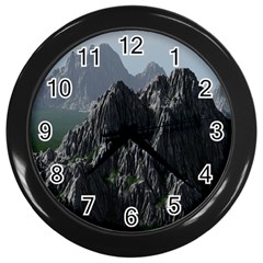 Terrain Mountain Rock Landscape Mountains Nature Wall Clock (black) by danenraven