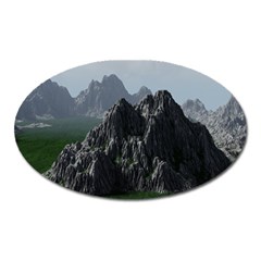 Terrain Mountain Rock Landscape Mountains Nature Oval Magnet by danenraven