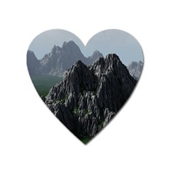 Terrain Mountain Rock Landscape Mountains Nature Heart Magnet by danenraven