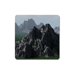 Terrain Mountain Rock Landscape Mountains Nature Square Magnet by danenraven