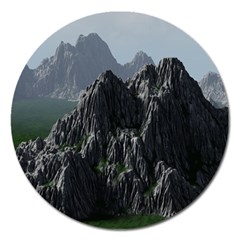 Terrain Mountain Rock Landscape Mountains Nature Magnet 5  (round) by danenraven