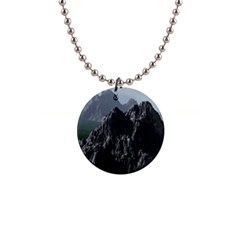 Terrain Mountain Rock Landscape Mountains Nature 1  Button Necklace by danenraven