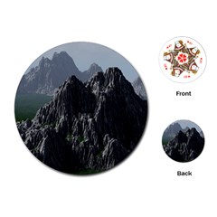 Terrain Mountain Rock Landscape Mountains Nature Playing Cards Single Design (round) by danenraven