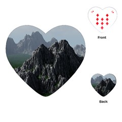 Terrain Mountain Rock Landscape Mountains Nature Playing Cards Single Design (heart) by danenraven