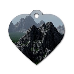 Terrain Mountain Rock Landscape Mountains Nature Dog Tag Heart (two Sides) by danenraven