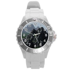 Terrain Mountain Rock Landscape Mountains Nature Round Plastic Sport Watch (l) by danenraven