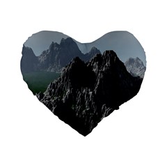 Terrain Mountain Rock Landscape Mountains Nature Standard 16  Premium Heart Shape Cushions by danenraven