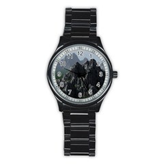 Terrain Mountain Rock Landscape Mountains Nature Stainless Steel Round Watch by danenraven