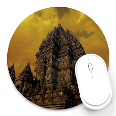 Temple Prambanan Java Indonesia Round Mousepad by danenraven