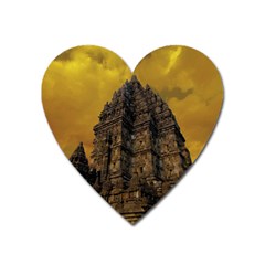 Temple Prambanan Java Indonesia Heart Magnet by danenraven