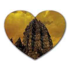 Temple Prambanan Java Indonesia Heart Mousepad by danenraven