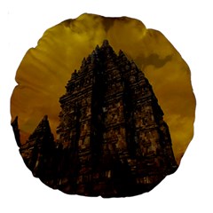 Temple Prambanan Java Indonesia Large 18  Premium Round Cushions by danenraven