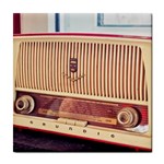 Radio Vintage Listen Retro Music Frequency Tile Coaster Front