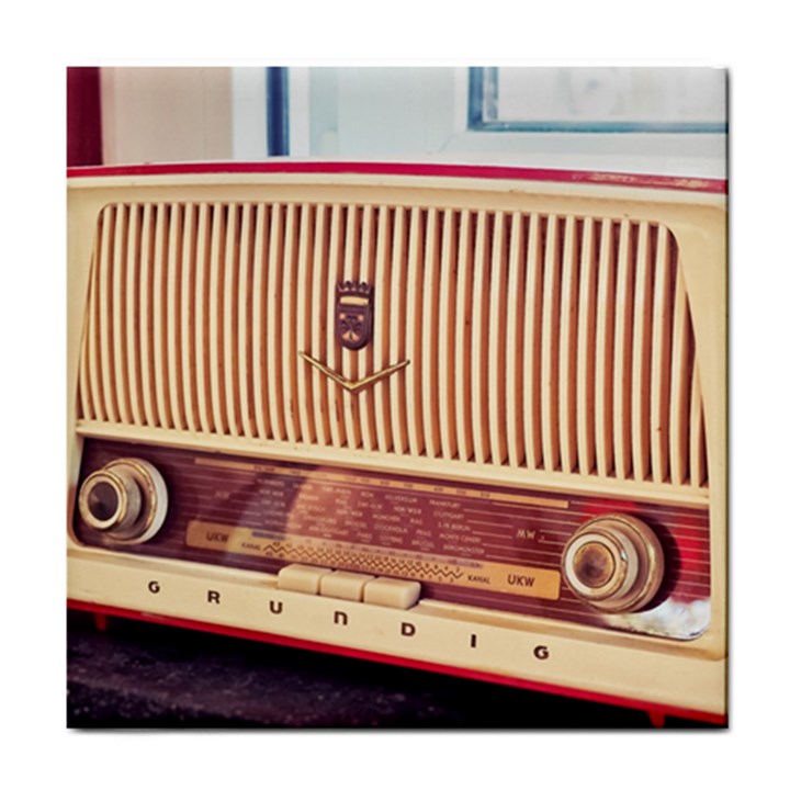 Radio Vintage Listen Retro Music Frequency Tile Coaster