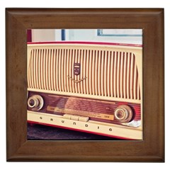 Radio Vintage Listen Retro Music Frequency Framed Tile by danenraven