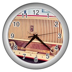 Radio Vintage Listen Retro Music Frequency Wall Clock (silver) by danenraven