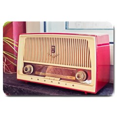 Radio Vintage Listen Retro Music Frequency Large Doormat by danenraven