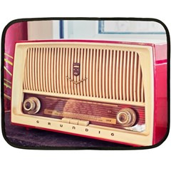 Radio Vintage Listen Retro Music Frequency Fleece Blanket (mini) by danenraven