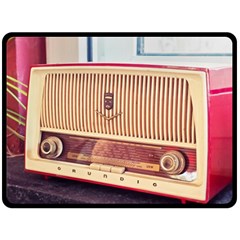 Radio Vintage Listen Retro Music Frequency Fleece Blanket (large)  by danenraven