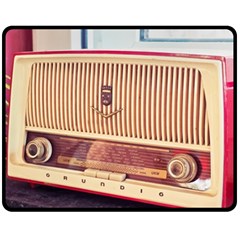 Radio Vintage Listen Retro Music Frequency Fleece Blanket (medium)  by danenraven