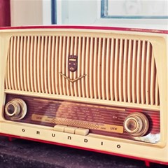 Radio Vintage Listen Retro Music Frequency Play Mat (square)