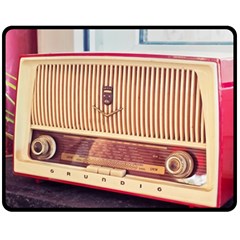 Radio Vintage Listen Retro Music Frequency Double Sided Fleece Blanket (medium)  by danenraven